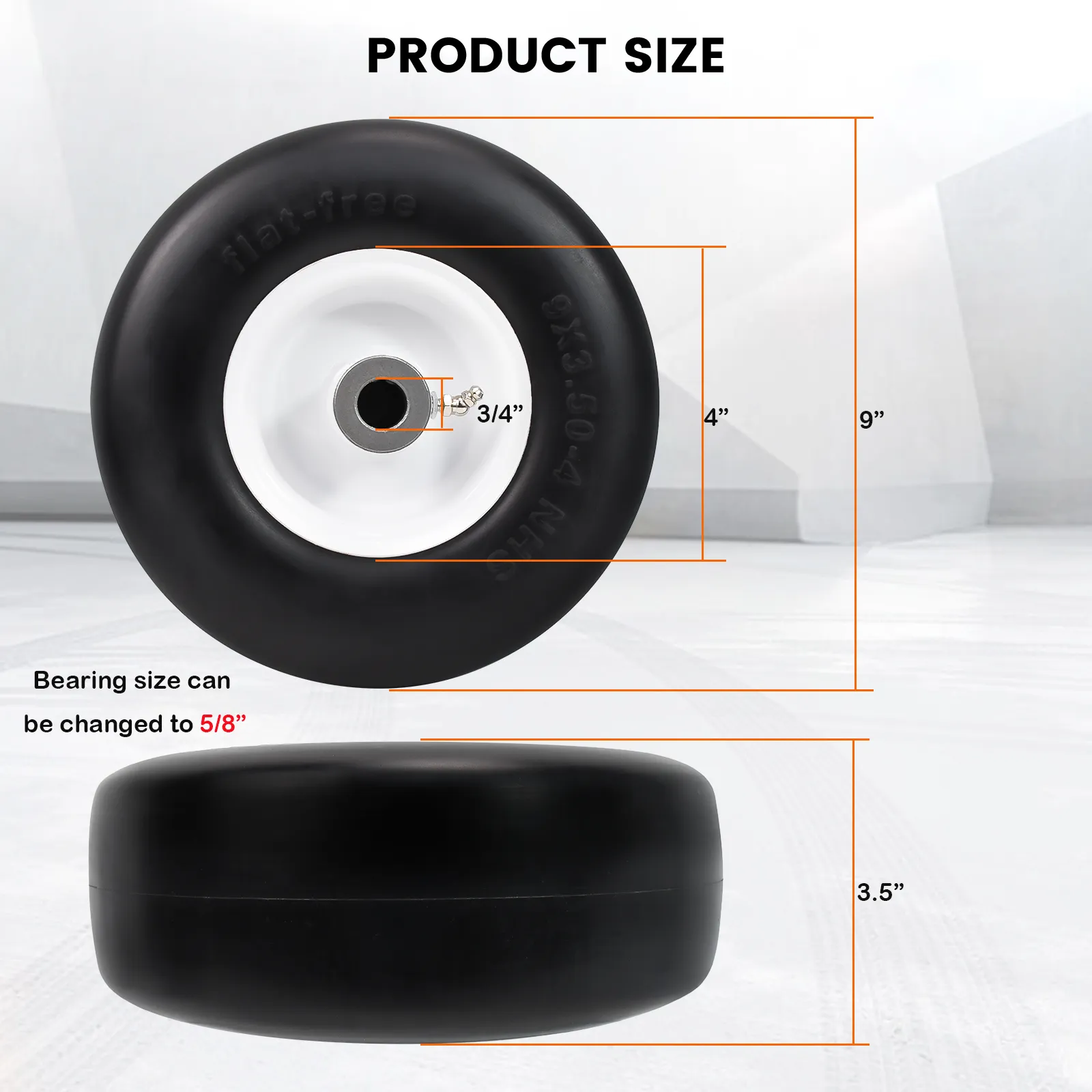 9 3.5 4 Flat Free Tire Specification 9 3.5 4 Flat Free Tire Specification