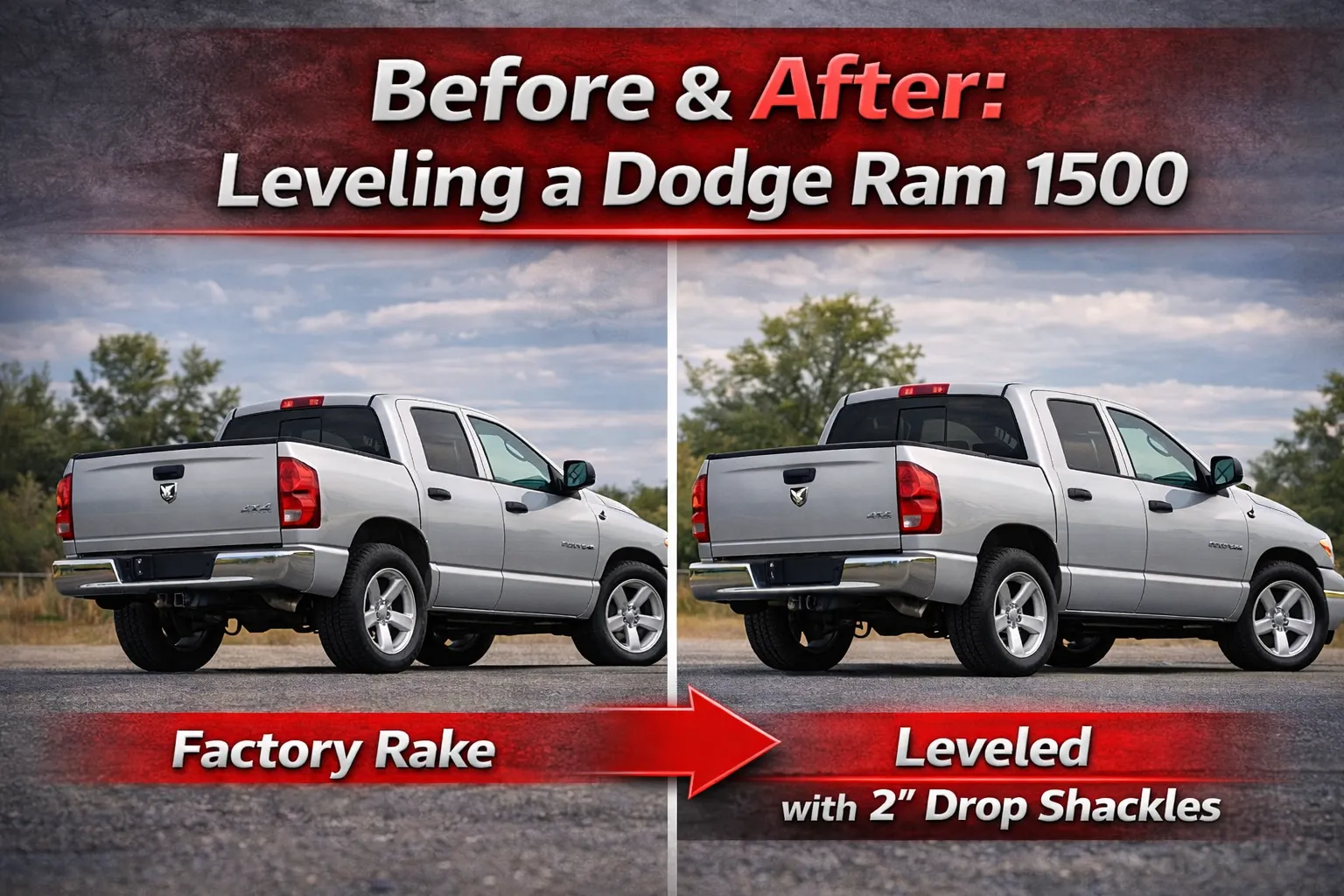 Before & After Leveling a Dodge Ram 1500