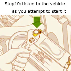 Step10: Listen to the vehicle as you attempt to start it. Step10: Listen to the vehicle as you attempt to start it.