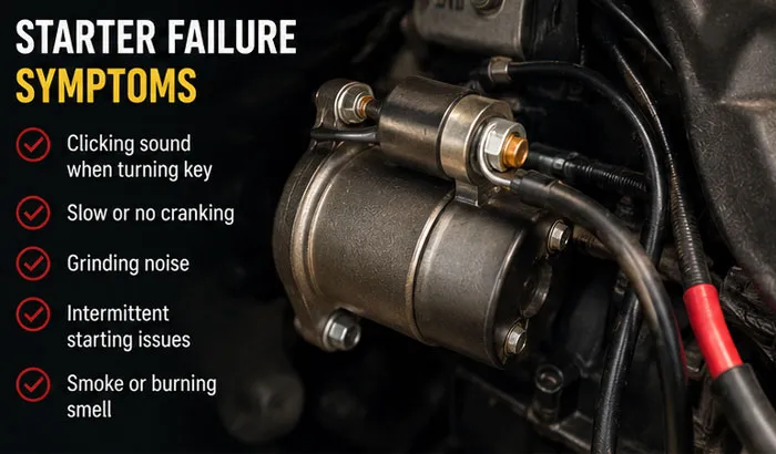 symptoms of a bad starter