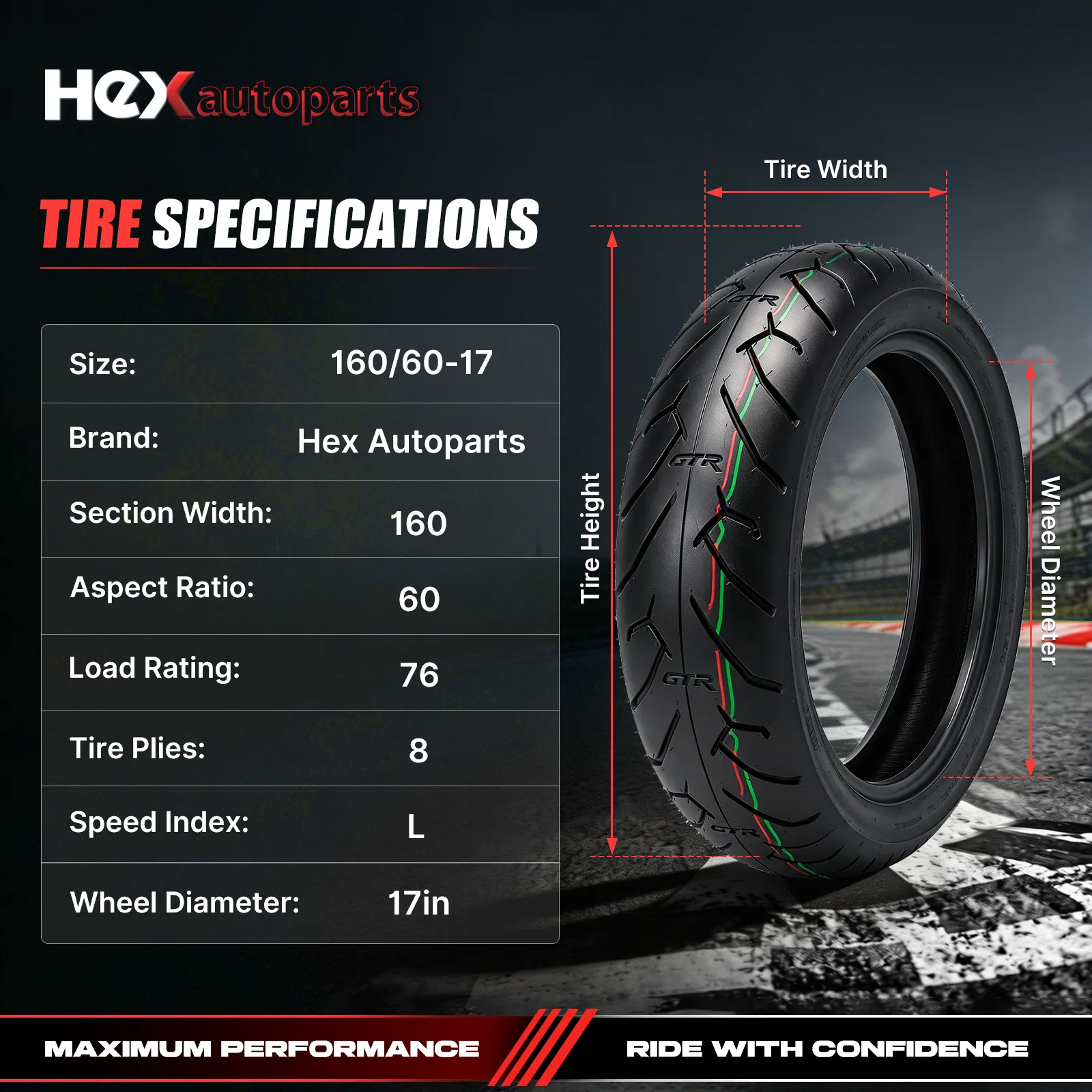140 70 17 Rear Motocycle Tire Size