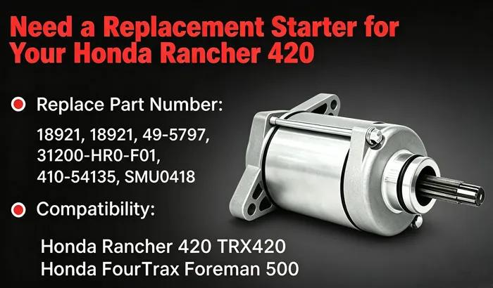 Need a Replacement Starter for Your Honda Rancher 420? Need a Replacement Starter for Your Honda Rancher 420?