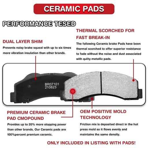 2006-2010 Jeep Commander Grand Cherokee Front Rear Drilled And Slotted Brake Rotors Included Ceramic Pads