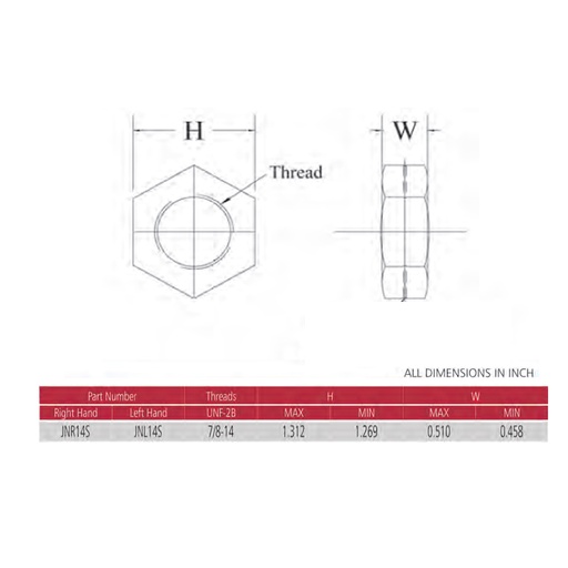 Heim Joints Rod Ends 7/8 x 7/8-14 w/ 7/8-1/2 HMS & Bung .120 Wall XMR14 & XML14