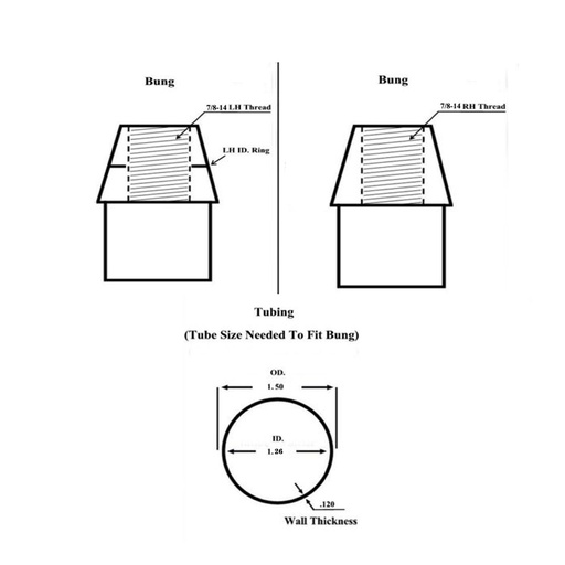 4x Heim Joints Rod Ends 7/8 x 7/8-14 with 7/8-5/8 HMS & Bung .120 Wall XMR14 & XML14