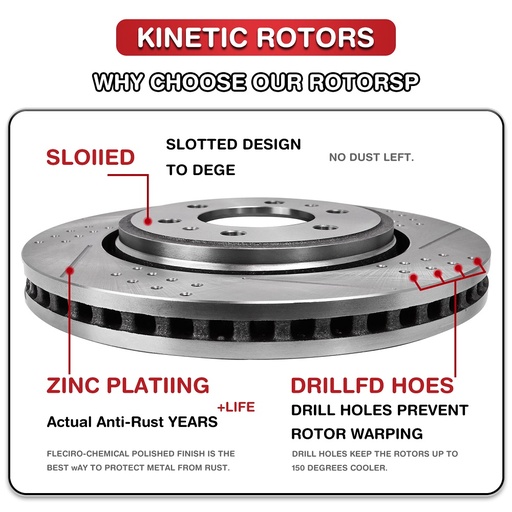 1999-2007 Chevy Silverado 1500 Front Rear Drilled And Slotted Brake Rotors Included Ceramic Pads 2WD 4WD