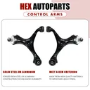 2013-2015 Honda Civic Lower Control Arm With Ball Joint Sway Bars Tie Rods 8pcs
