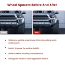 6x139.7 Wheel Spacers 6x5.5 2 inch 108mm Hub Bore M14x1.5 Studs For Chevy Silverado 1500 GMC Sierra Black 4pcs