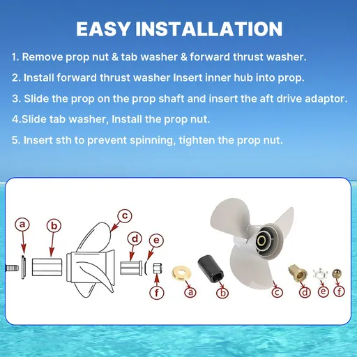 13.25 x 17 Aluminum Outboard Propeller Fit Yamaha Outboard 50-130HP 3 Blade Replace 6E5-45945-01-00