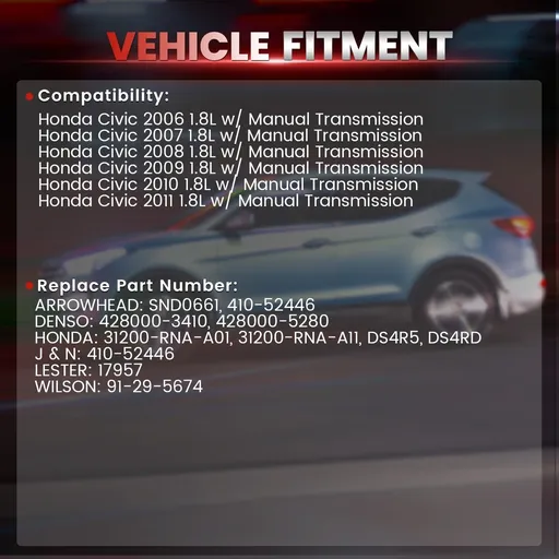 2006-2011 Honda Civic Starter 1.8L Manual Transmission 17957 428000-3410