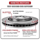 11.1 inch Front and 10.24 inch Rear Drilled Slotted Brake Rotors For Honda Accord 2003-2007 Included Ceramic Pads