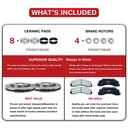 11.1 inch Front and 10.24 inch Rear Drilled Slotted Brake Rotors For Honda Accord 2003-2007 Included Ceramic Pads