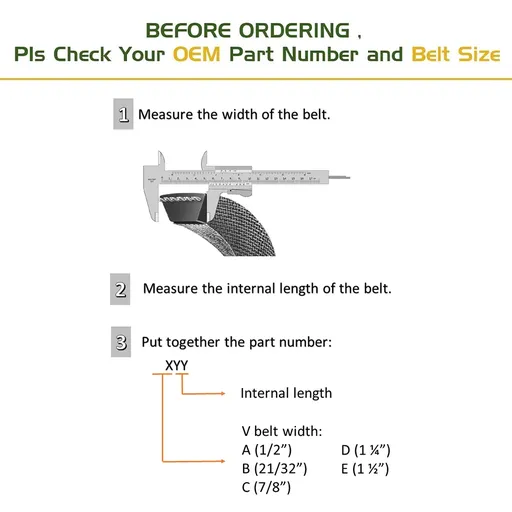 Swisher Belt Replace 6046 1/2" x  47" 2pcs