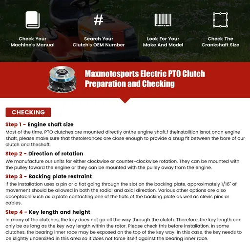 Maxmotosports Electric PTO Clutch Preparation and Checking1