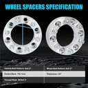 6x5.5 Wheel Spacers 2 inch 108mm Hub Bore M12x1.5 Studs For Toyota Tacoma 4Runner Tundra 4pcs