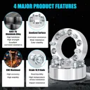 6x5.5 Wheel Spacers 2 inch 108mm Hub Bore M12x1.5 Studs For Toyota Tacoma 4Runner Tundra 4pcs