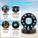 6x5.5 Wheel Spacers 6x139.7 1.5 inch Hubcentric 78.1mm Hub Bore M14x1.5 Studs For Chevy Silverado GMC Sierra Black 4pcs