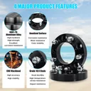 5x150 Wheel Spacers 1.25 inch Hub Centric 110mm Hub Bore M14x1.5 Studs For Toyota Tundra Sequoia Lexus LX470 Black 4pcs