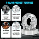 5x5 to 5x4.5 Wheel Adapters 1.5 inch 82.5mm Center Bore 1/2"-20 Thread Pitch For Jeep Wrangler JK WJ WK XK 07-18 4pcs