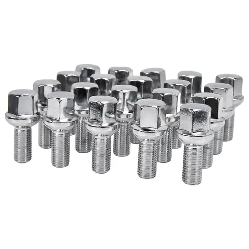12x1.5 Chrome Lug Bolts 28mm Shank Ball Seat For Mercedes Benz SL320 500 20pcs