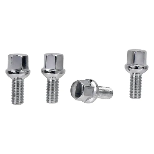 12x1.5 Chrome Lug Bolts 28mm Shank Ball Seat For Mercedes Benz SL320 500 20pcs