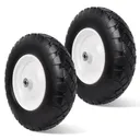 2pcs 15x4.80 4.00x8 Flat Free Tire And Wheel With 3"-7.2" Centered Hub 3/4" Bearings For Wheelbarrow Hand Truck Wagon