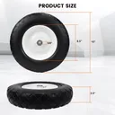 2pcs 15x4.80 4.00x8 Flat Free Tire And Wheel With 3"-7.2" Centered Hub 3/4" Bearings For Wheelbarrow Hand Truck Wagon