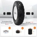 2pcs 15x4.80 4.00x8 Flat Free Tire And Wheel With 3"-7.2" Centered Hub 3/4" Bearings For Wheelbarrow Hand Truck Wagon