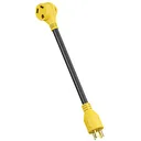 30 AMP Generator To RV Power Adapter 4 Prong 125V Male Plug To 30 AMP Female 18 inch