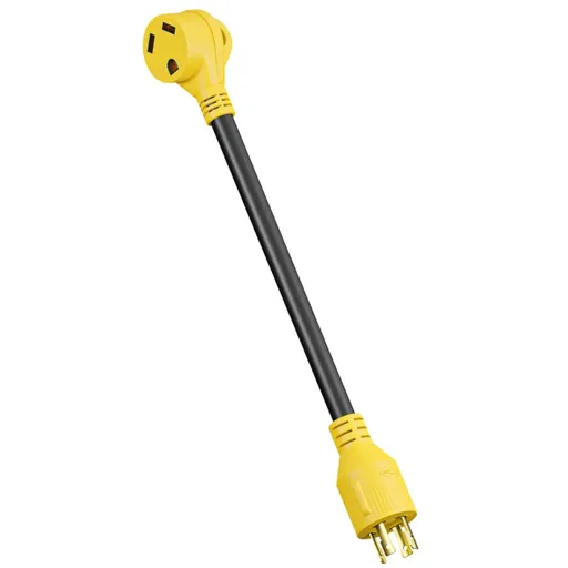 30 AMP Generator To RV Power Adapter 4 Prong 125V Male Plug To 30 AMP Female 18 inch