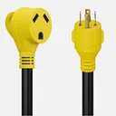 30 AMP Generator To RV Power Adapter 4 Prong 125V Male Plug To 30 AMP Female 18 inch