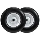 2pcs 13x5x6 Flat Free Tire And Wheel With 3.3"-5.8" Centered Hub 3/4" or 5/8" Bearing For Lawn Mower Garden Tractor