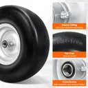 2pcs 13x5x6 Flat Free Tire And Wheel With 3.3"-5.8" Centered Hub 3/4" or 5/8" Bearing For Lawn Mower Garden Tractor