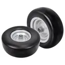 2pcs 11x4x5 Flat Free Tire And Wheel With 3.4"-5.98" Centered Hub 1/2" or 5/8" Bearing For Zero Turn Mowers