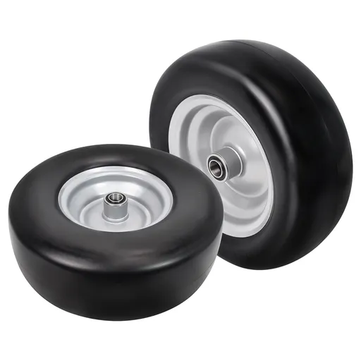 2pcs 11x4x5 Flat Free Tire And Wheel With 3.4"-5.98" Centered Hub 1/2" or 5/8" Bearing For Zero Turn Mowers