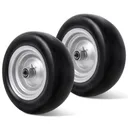 2pcs 11x4x5 Flat Free Tire And Wheel With 3.4"-5.98" Centered Hub 1/2" or 5/8" Bearing For Zero Turn Mowers
