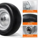 2pcs 11x4x5 Flat Free Tire And Wheel With 3.4"-5.98" Centered Hub 1/2" or 5/8" Bearing For Zero Turn Mowers