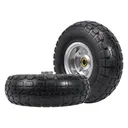 2pcs 4.1x3.5x4 Flat Free Tire And Wheel With 2.2" Hub 5/8" Bearing For Wheelbarrow Hand Truck Wagon