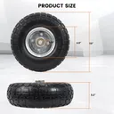 2pcs 4.1x3.5x4 Flat Free Tire And Wheel With 2.2" Hub 5/8" Bearing For Wheelbarrow Hand Truck Wagon