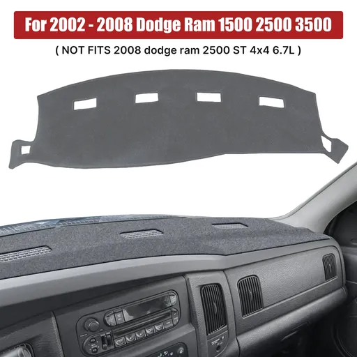 2002-2008 Dodge Ram 1500 2500 3500 Dashboard Cover Mat Carpet Gray