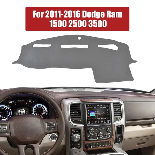 2011-2016 Dodge Ram 1500 2500 3500 Dash Mat Carpet Dashboard Cover Gray