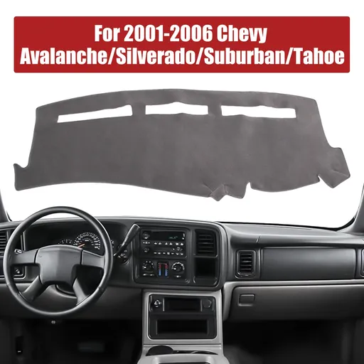 2001-2006 Chevy Silverado 1500 2500 Tahoe Dash Mat Carpet Dashboard Cover Gray
