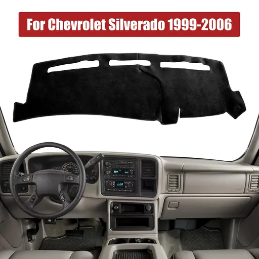 1999-2006 Chevy Silverado Dash Mat Carpet Dashboard Cover Black