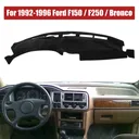 1992-1996 Ford F150 F250 F350 Bronco Dash Mat Carpet Dashboard Cover Black