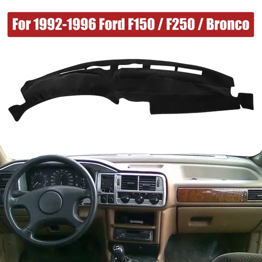 1992-1996 Ford F150 F250 F350 Bronco Dash Mat Carpet Dashboard Cover Black