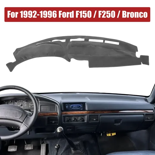 1992-1996 Ford F150 F250 F350 Bronco Dash Mat Carpet Dashboard Cover Gray