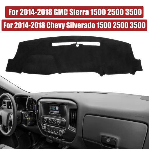 Dash Mat Carpet Dashboard Cover For 2014-2017 GMC Sierra 1500 2500 3500 Black