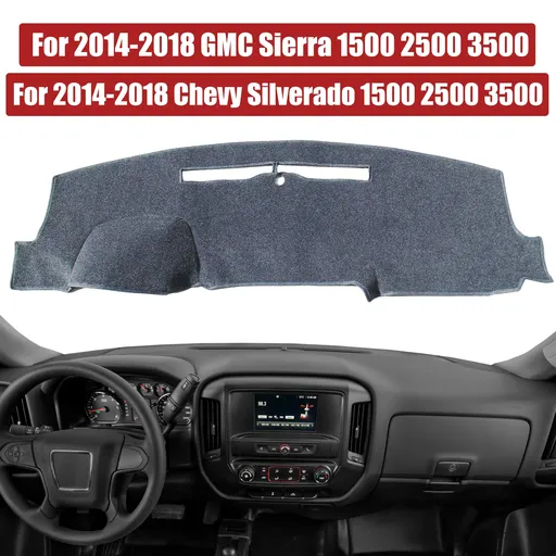 2014-2017 GMC Sierra 1500 2500 3500 Dash Mat Carpet Dashboard Cover Gray
