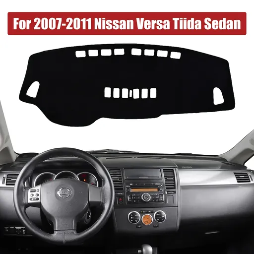 Dash Mat Carpet Dashboard Cover For 2007-2011 Nissan Versa Tiida Sedan Black