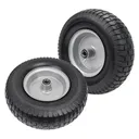 2pcs 13x5x6 Flat Free Tire And Wheel With 3.3" Hub 3/4" Bearing For Lawn Mower Garden Tractor